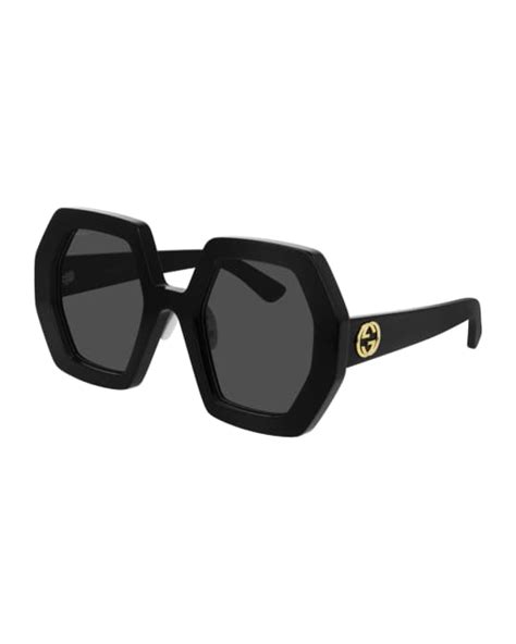 Gucci Hexagon Acetate Sunglasses Neiman Marcus