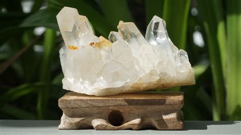 White Quartz Cluster With Natural Mineral Coating White Quartz Crystal