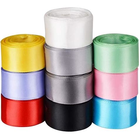 10 Couleurs Ruban Couture Satin 25mm X 5M Mixte Coloris Bande De Ruban