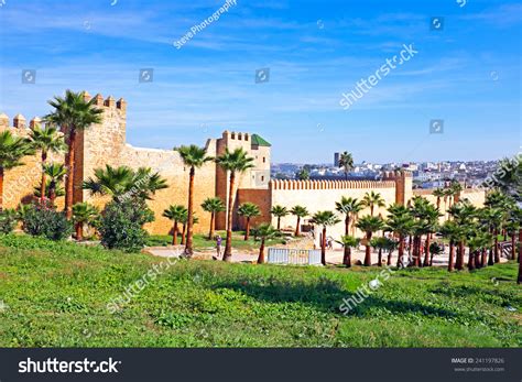 city walls rabat morocco stock photo  shutterstock