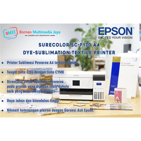 Jual Printer Sublime EPSON SureColor SC F130 A4 Dye Sublimation Textile