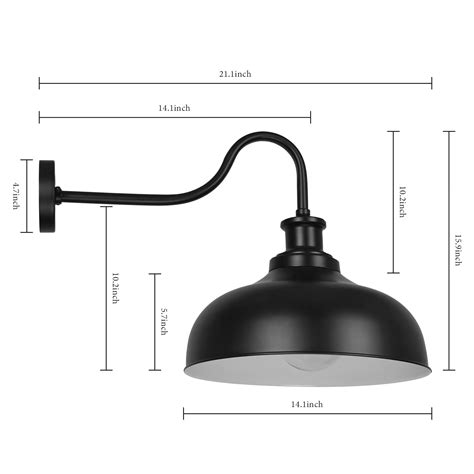 Diyel Outdoor Gooseneck Barn Lights Inch Dome Outdoor Wall Sconce