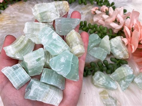 Raw Pistachio Calcite Greenish Teal Coloring