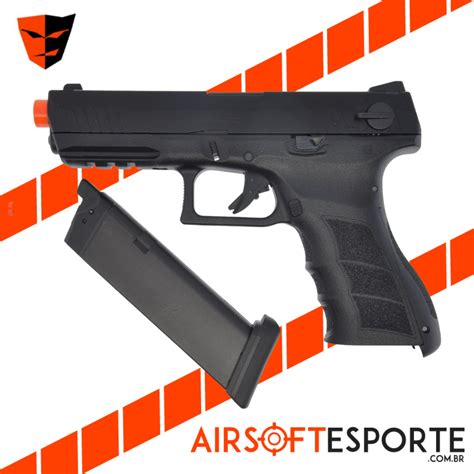 Pistola De Airsoft Gbb Kwa Atp Le Preta Airsoftesporte