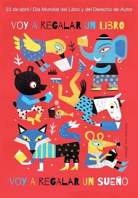 Afiche Cartel Dia Mundial Del Libro Ilustradora Mariana Ruiz