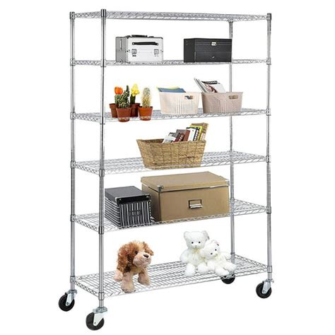 Uenjoy 6 Tier Adjustable 82x48x18 Heavy Duty Wire Shelving Rack