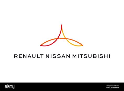 Renault Nissan Mitsubishi Alliance Logo White Background Stock Photo