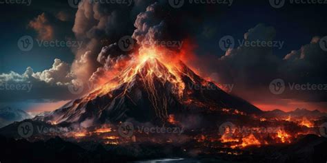 natural disaster Volcanic eruption. Generative AI 30325167 Stock Photo ...