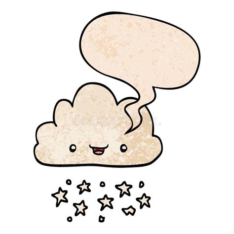 A Creative Cartoon Storm Cloud And Speech Bubble In Retro Texture Style