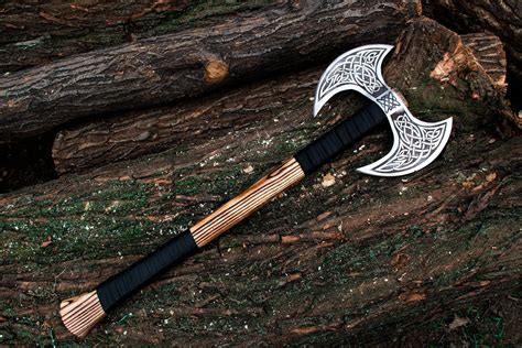 Viking Axedouble Headed Vikings Axe Custom Handmade Double Handed Axe