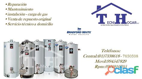 Servicio técnico reparación de termas bradford white 7650598 en Lima