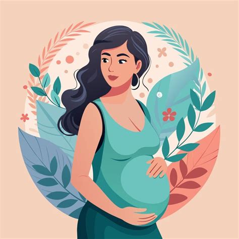 A Pregnant Woman With A Floral Background And A Picture Of A Woman