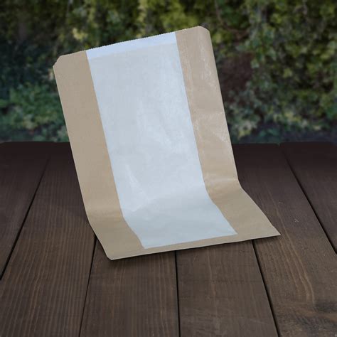 Brown Paper Bags With Glassine Window Recyclable And Compostable Naturepac