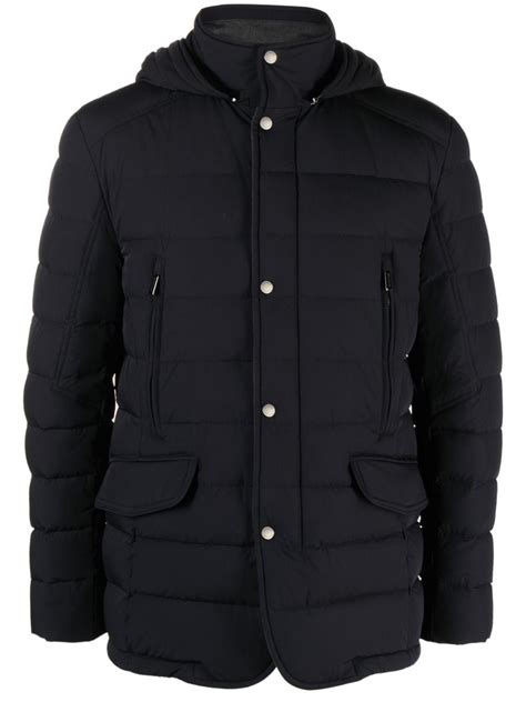 Moorer Padded Wool Jacket Blue FARFETCH