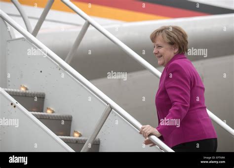 German Chancellor Angela Merkel Cdu Embarks The Airbus A Theodor