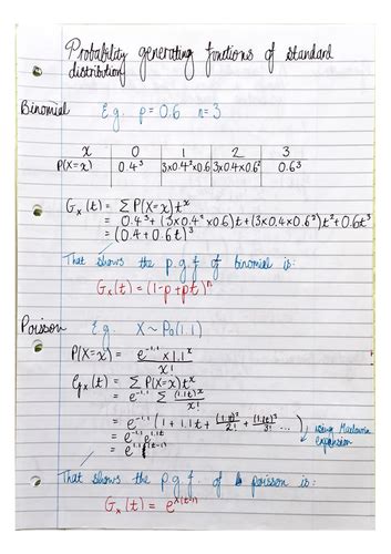 A Level Further Maths Statistics Revision Notes And Example Questions Teaching Resources