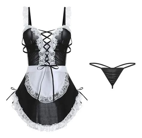 Conjunto De Lingerie Erótica De Fantasia De Empregada .. | Parcelamento