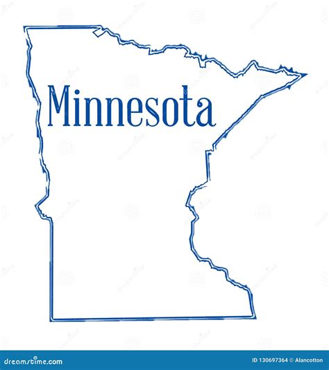 Minnesota Map Outline Vector Illustartion 158072603