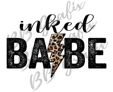 Digital Png File Inked Babe Cheetah Leopard Lightning Bolt Etsy