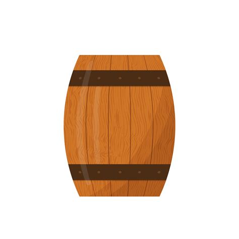 Barril De Madera Para Cerveza O Vino Aislado En Blanco Icono De Vector