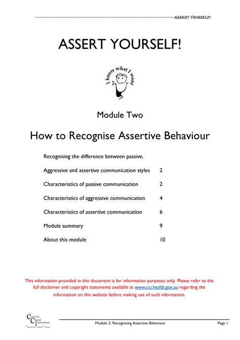 Assert Yourself 02 How To Recognise Assertive Behaviour Assert Yourself Module Two How To