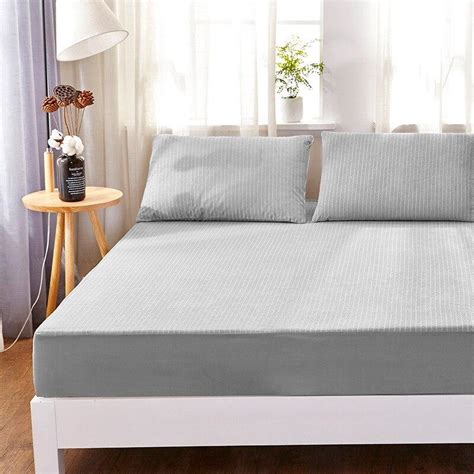 Buy Waterproof Stripe Mattress Cover Terry Fleece Anti Mite Mattress