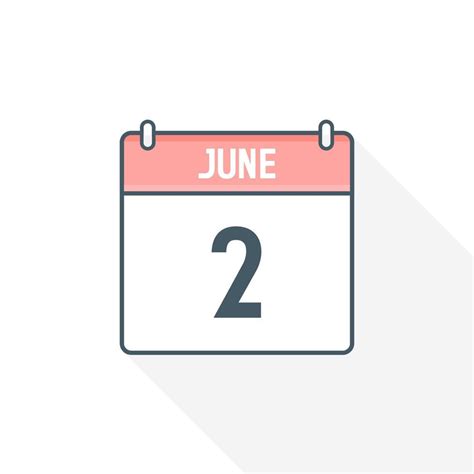 2nd June calendar icon. June 2 calendar Date Month icon vector illustrator 17188578 Vector Art ...