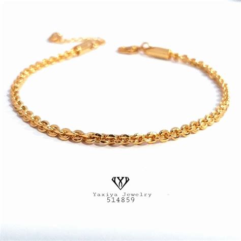 Jual Yaxiya Gelang Tangan Wanita Model Jurai Nuri Perhiasan Lapis Emas