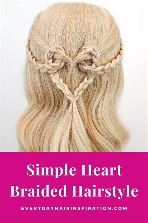 Twisted Heart Hairstyle For Beginners Perfect For Valentines Day Everyday Hair Inspiration