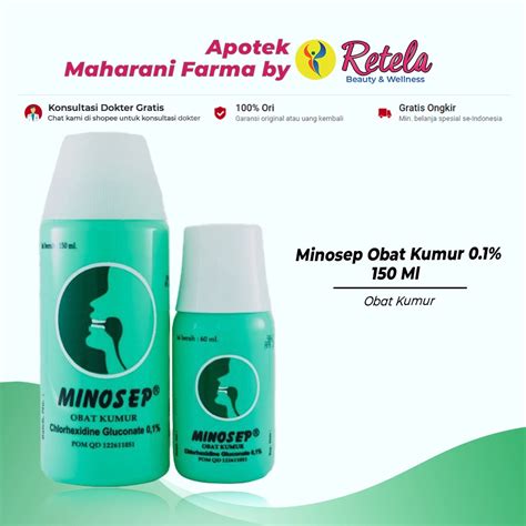 Jual Minosep Obat Kumur Chlorhexidine Gluconate 01 150ml Obat Kumur