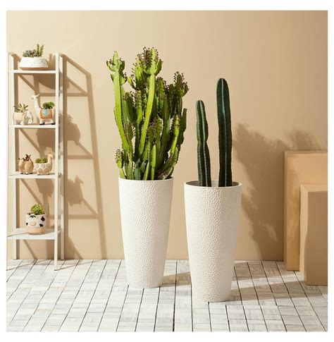 Luwei 28" Extra Large Planters for Indoor Plants,Sets of 2 White Tall ...