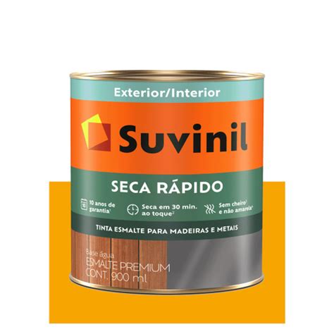 Suvinil esmalte seca rápido brilhante amarelo 900ML no Shoptime