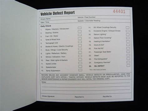 Chartwise Drivers Defect Report Book Online Shop Chartwise Uk