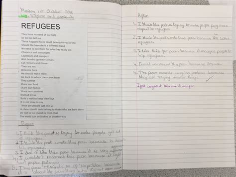 Reading Refugee By Brian Bilston Scholes Elmet Primary School Leeds