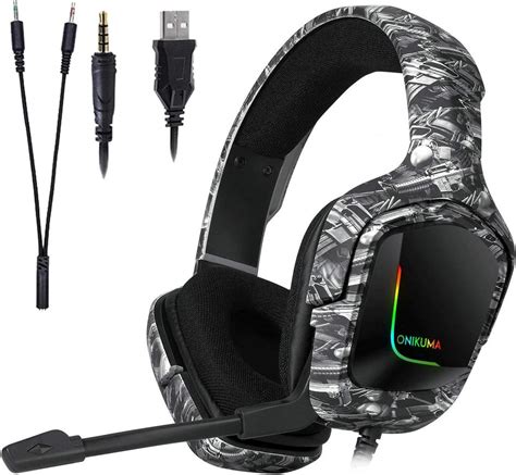 ONIKUMA K20 Camouflage RGB Gaming Headset Noise Cancelation