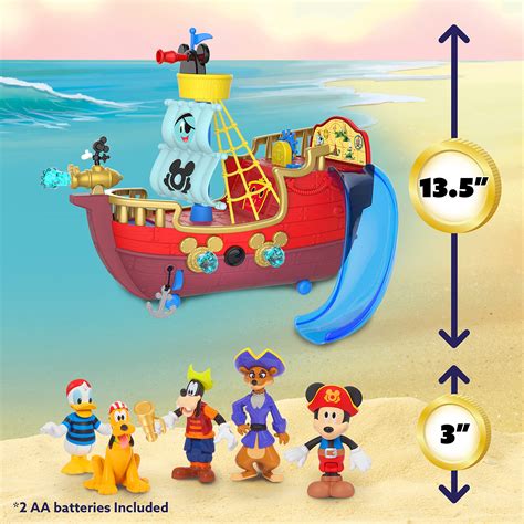 Disney Junior Mickey Mouse Funhouse Treasure Adventure Pirate Ship With