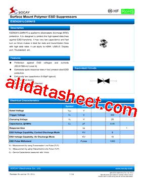 Esd Lc N Datasheet Pdf Socay Electornics Co Ltd