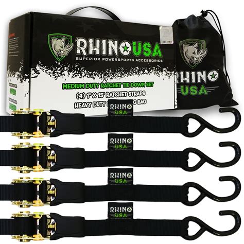 Rhino Usa Ratchet Straps Tie Down Kit Lb Guaranteed Max Break