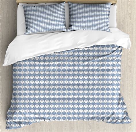 Geometric Duvet Cover Set Diamond Line Pattern With Vertical Lines Squares Modern Symmetric