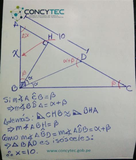 En Un Tri Ngulo Rect Ngulo Abc Recto En B Se Traza La Altura Bh Tal