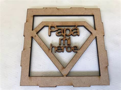 Paquete De 4 Cajas Tipo Cubo Mdf 3mm Corte Láser Para Papá en venta en