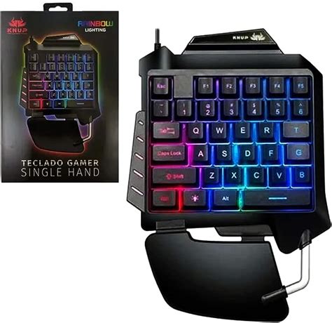 Teclado Gamer Knup Single Hand Led Rgb Kp Tm Arroba Tudo Em