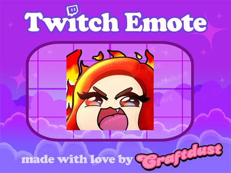 Twitch Emote Chaos Fire Red Hair Chibi Girl Etsy