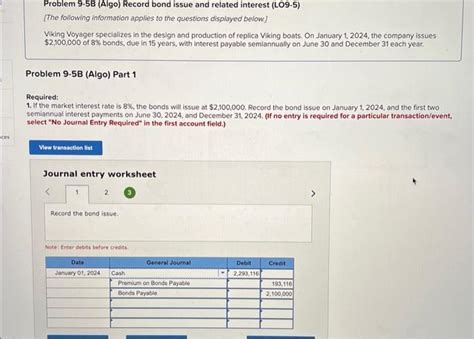 Solved Problem B Algo Record Bond Issue And Related Chegg