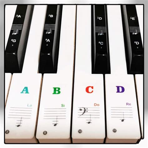 Piano Keyboard Stickers For 88 61 54 49 37 Key Large Bold Letters