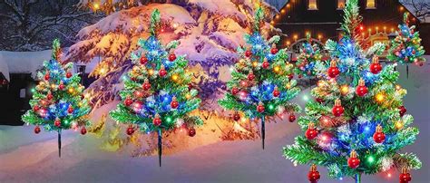 Amazon Homeleo Set Solar Christmas Tree W Pcs Multicolor C