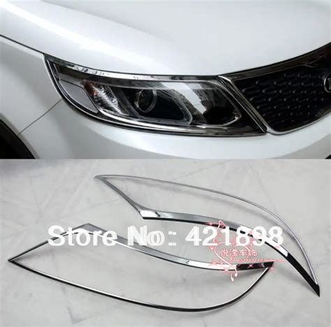 For Kia Sorento Abs Chrome Head Light Lamp Cover Trim Pcs