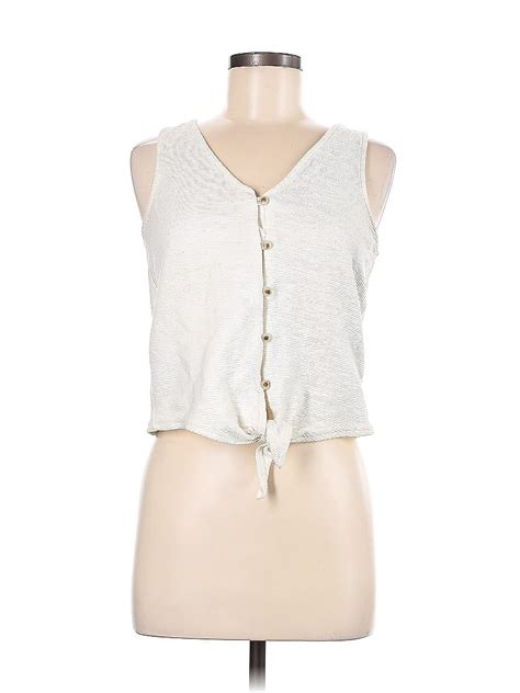 Texture And Thread Madewell 100 Cotton White Ivory Sleeveless Top Size M