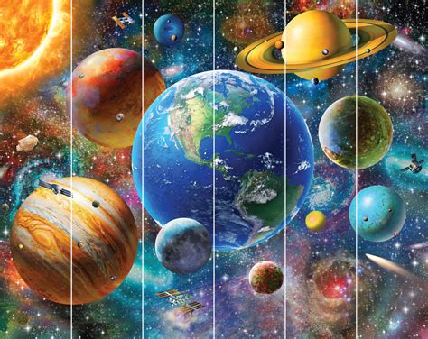 Walltastic Fototapete Kinderzimmer Wandbild Weltraum Planeten Jungen