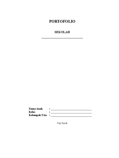 3 Contoh Portofolio Paud Pdf